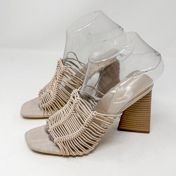 Sam Edelman Laurette Cream Block Heel Slip On Sandals, NEW, Size 5.5 MSRP $140 - Picture 2 of 9